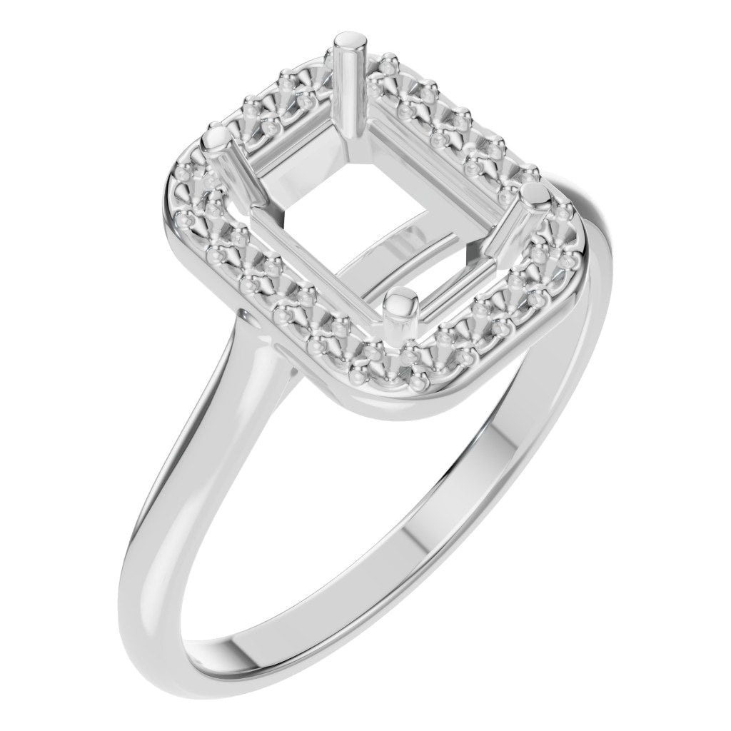 RI-8485 White Gold Ring UNSET - Main View
