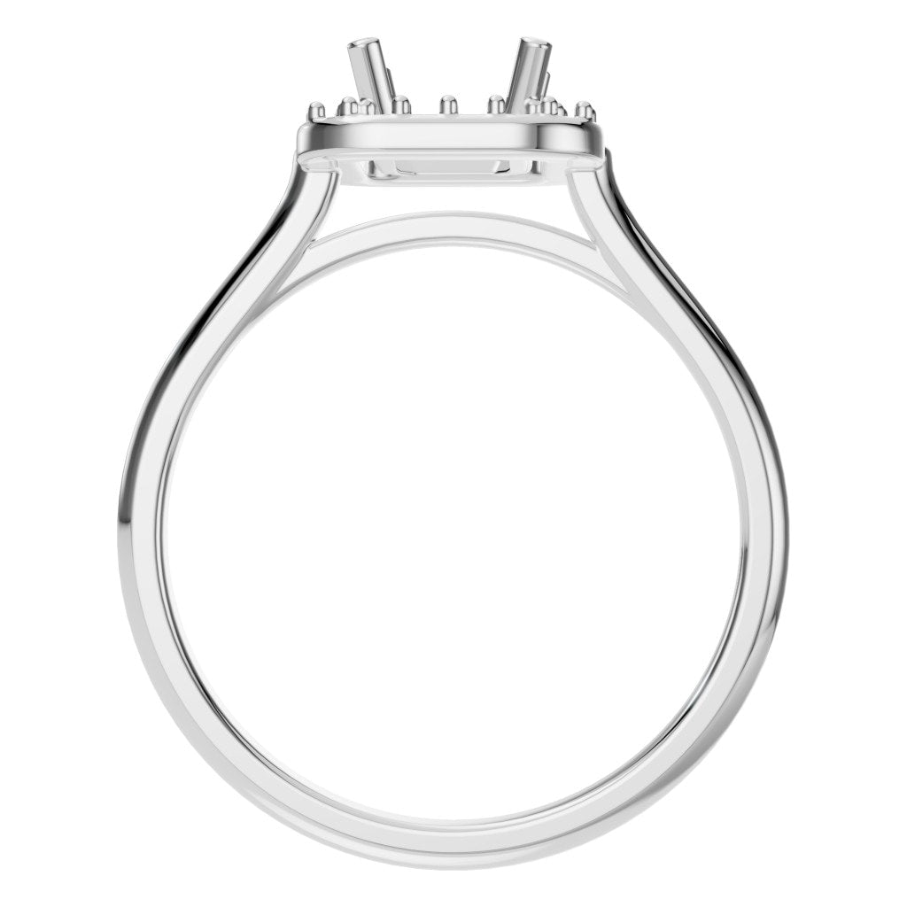 RI-8485 White Gold Ring UNSET - Top View