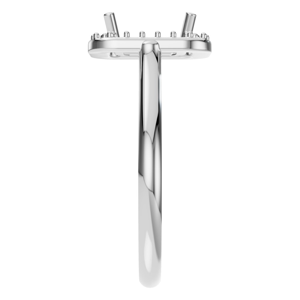 RI-8485 White Gold Ring UNSET - Side View