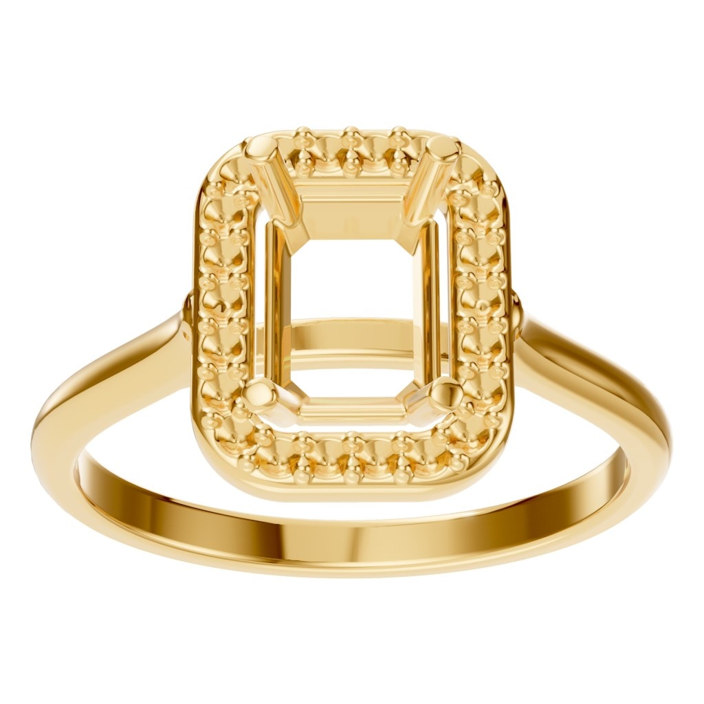 RI-8485 Yellow Gold Ring UNSET - Front View