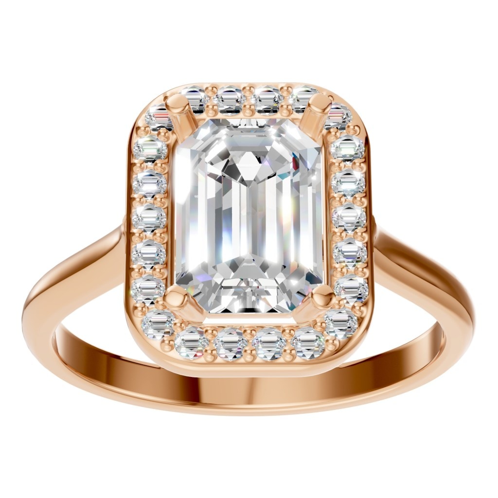 RI-8485 Rose Gold Ring SET - Front View