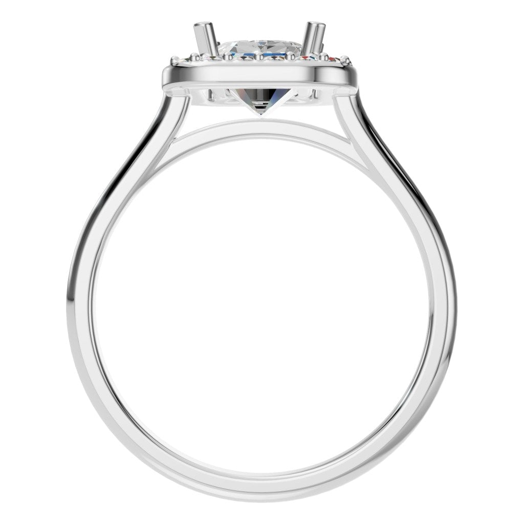 RI-8485 White Gold Ring SET - Top View