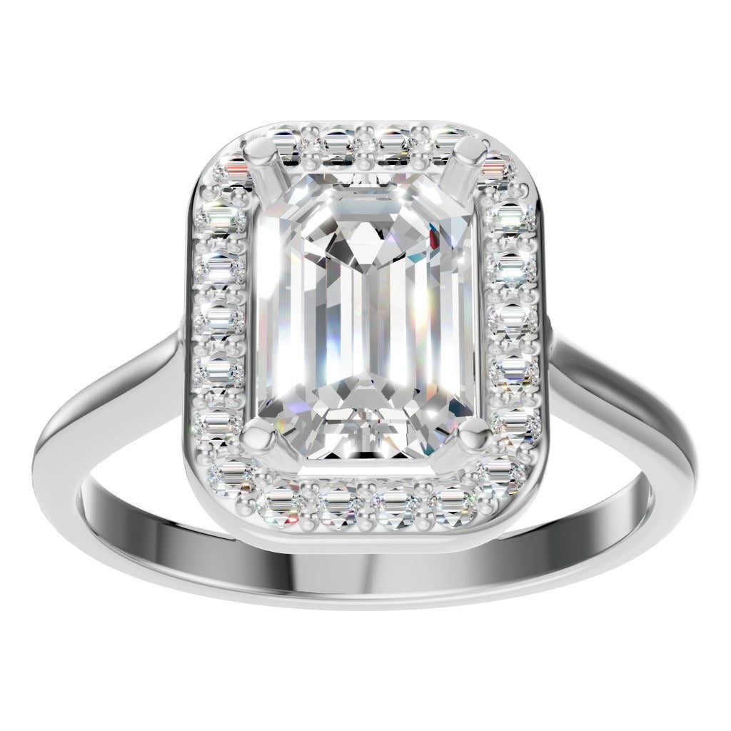 RI-8485 White Gold Ring SET - Front View