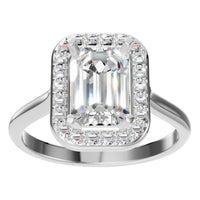 RI-8485 White Gold Ring SET - Front View