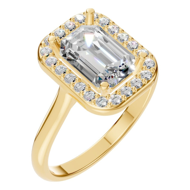 Halo Ring Mounting - Emerald 8x5.5mm