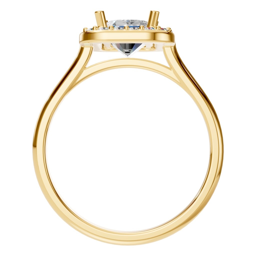 RI-8485 Yellow Gold Ring SET - Top View