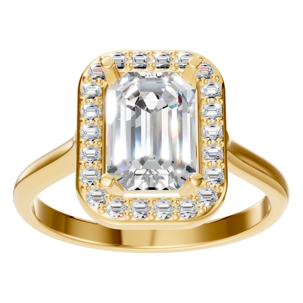 RI-8485 Yellow Gold Ring SET - Front View