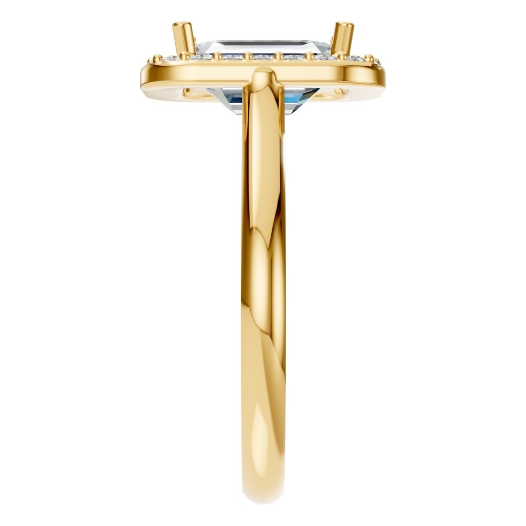 RI-8485 Yellow Gold Ring SET - Side View