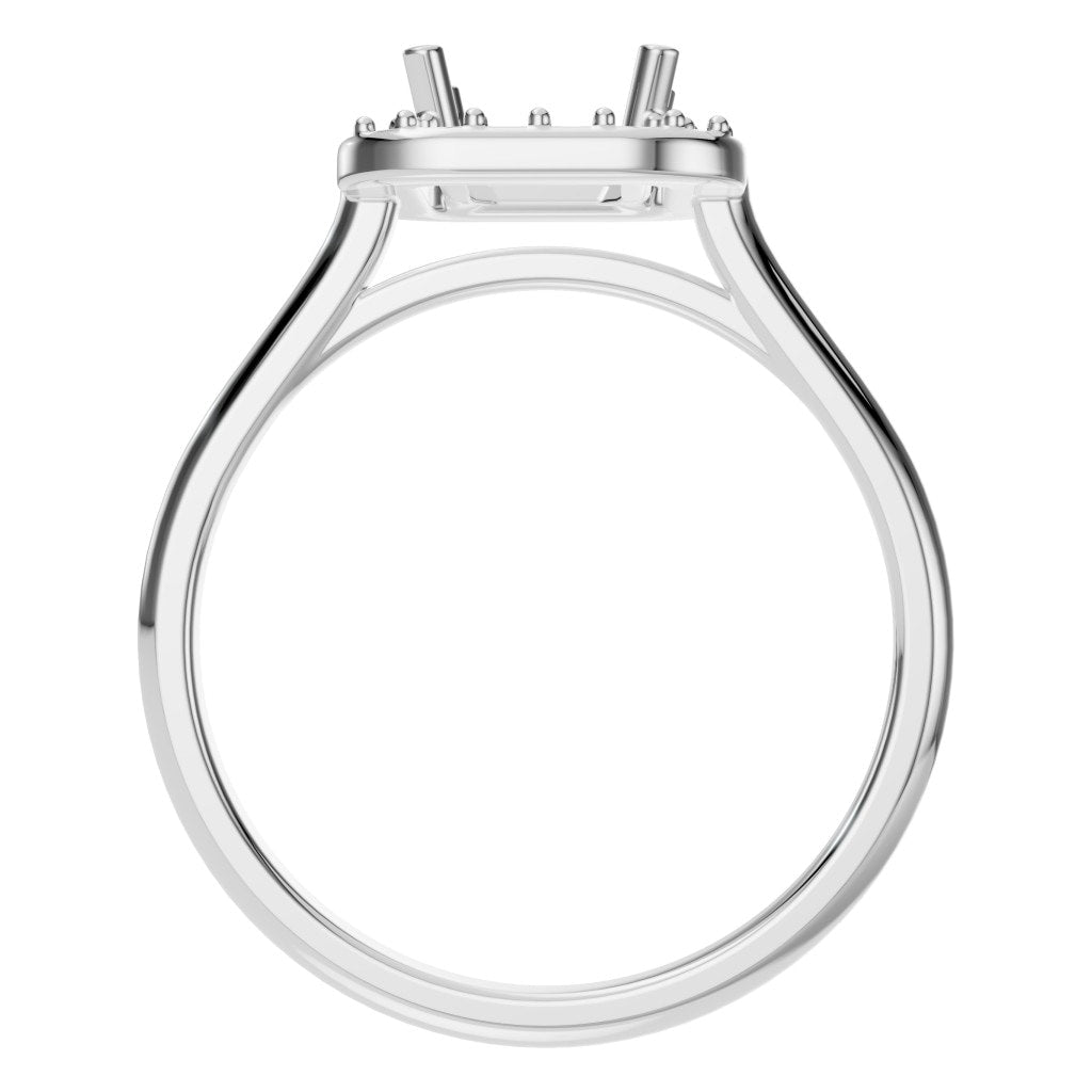 RI-8485 White Gold Ring UNSET - Top View