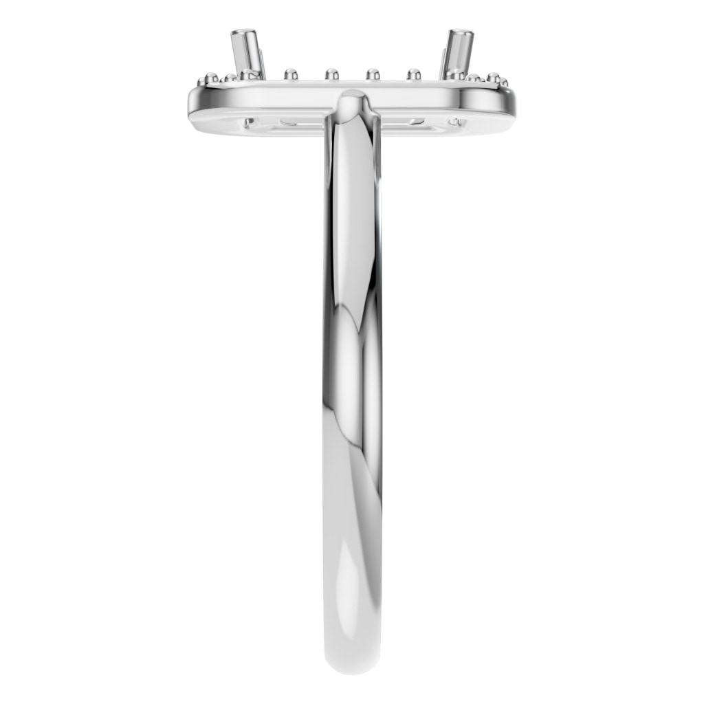 RI-8485 White Gold Ring UNSET - Side View