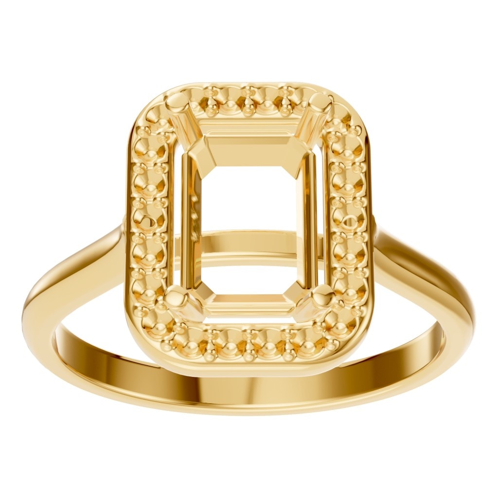 RI-8485 Yellow Gold Ring UNSET - Front View