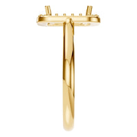 RI-8485 Yellow Gold Ring UNSET - Side View