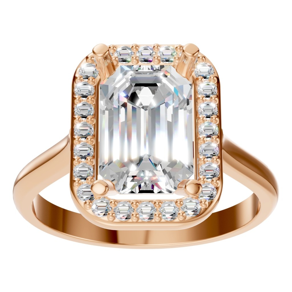RI-8485 Rose Gold Ring SET - Front View