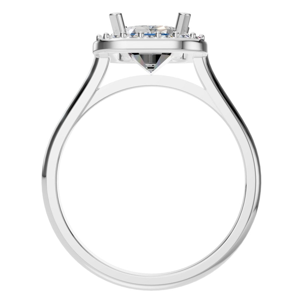 RI-8485 White Gold Ring SET - Top View