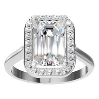 RI-8485 White Gold Ring SET - Front View