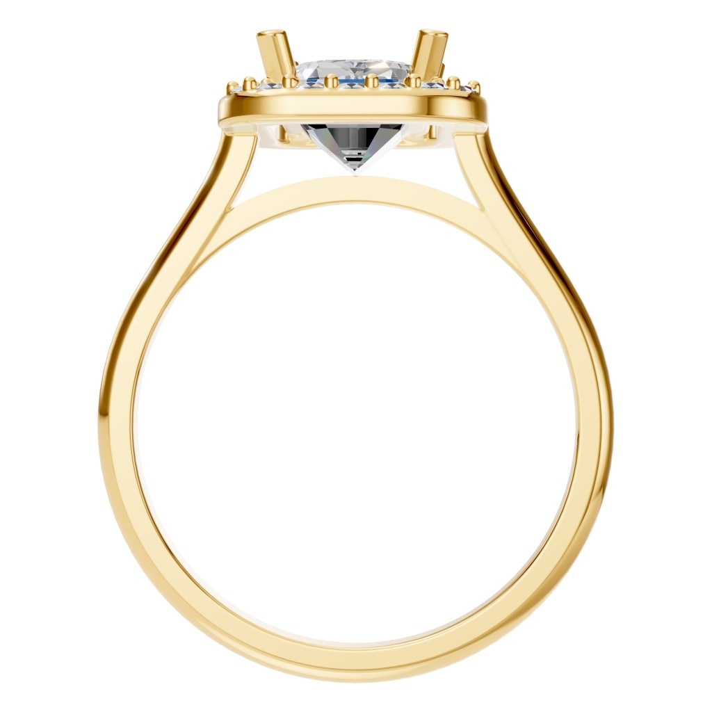 RI-8485 Yellow Gold Ring SET - Top View