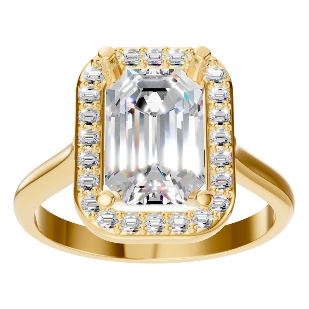 RI-8485 Yellow Gold Ring SET - Front View