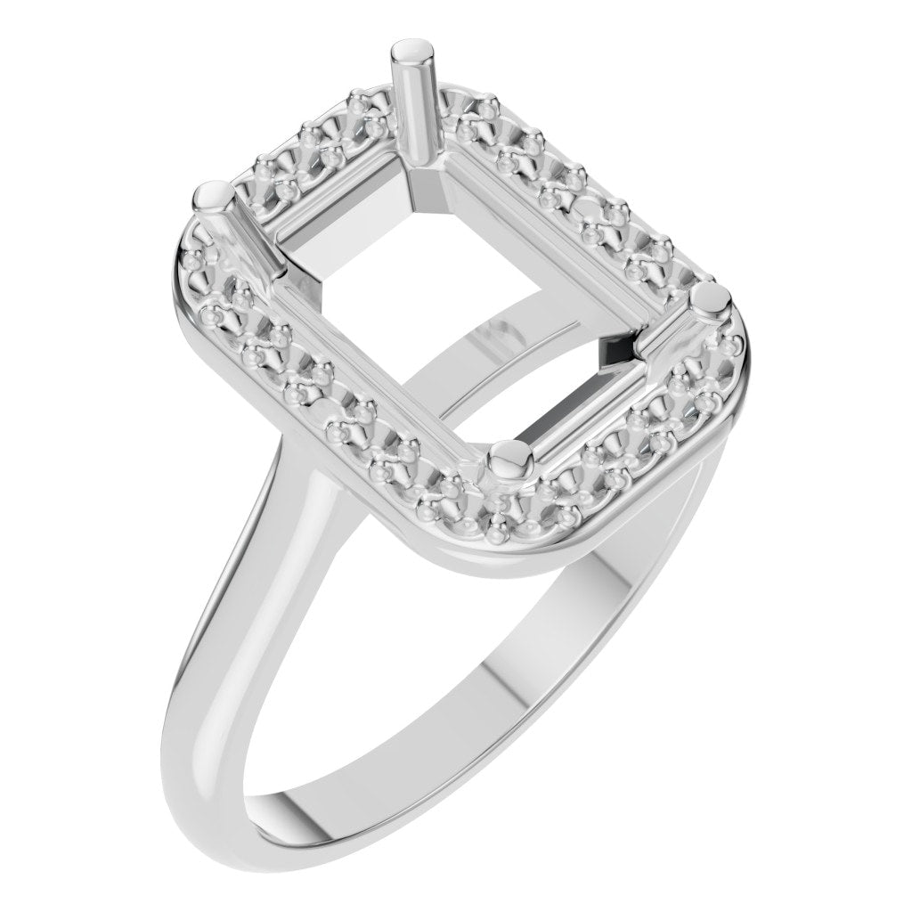 RI-8485 White Gold Ring UNSET - Main View