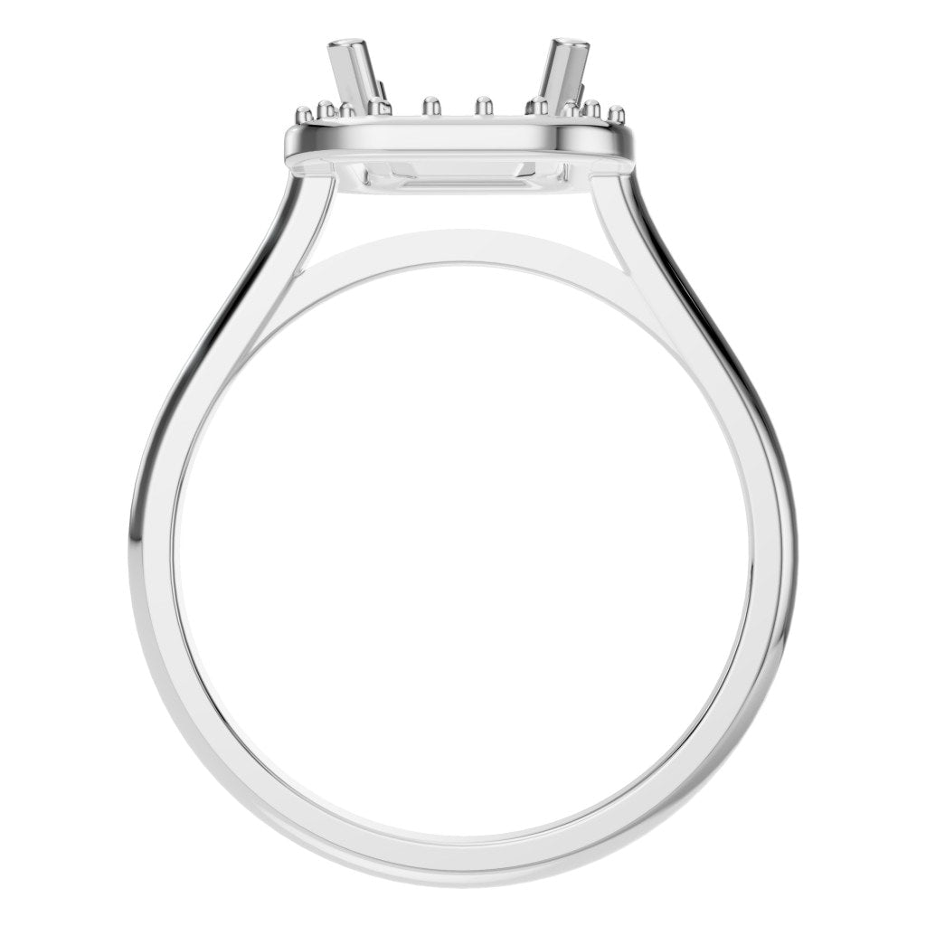 RI-8485 White Gold Ring UNSET - Top View