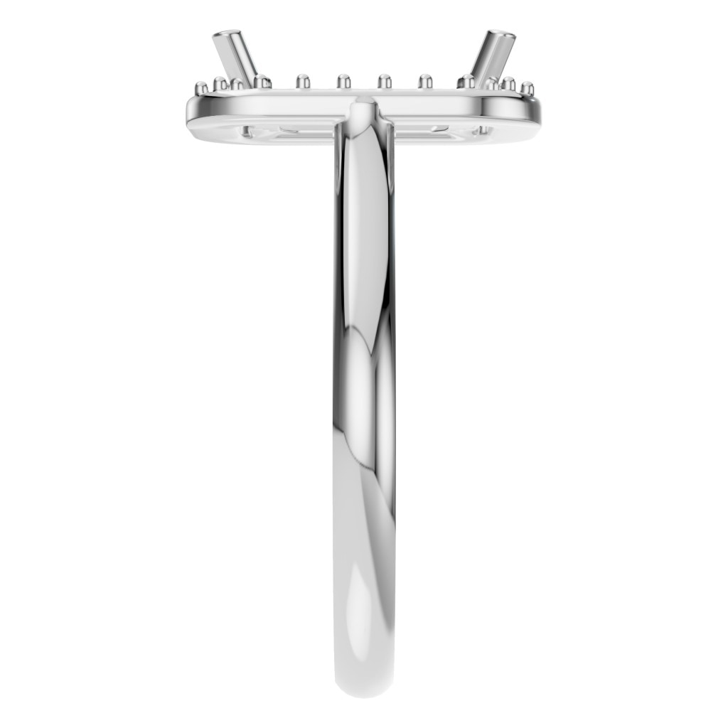 RI-8485 White Gold Ring UNSET - Side View