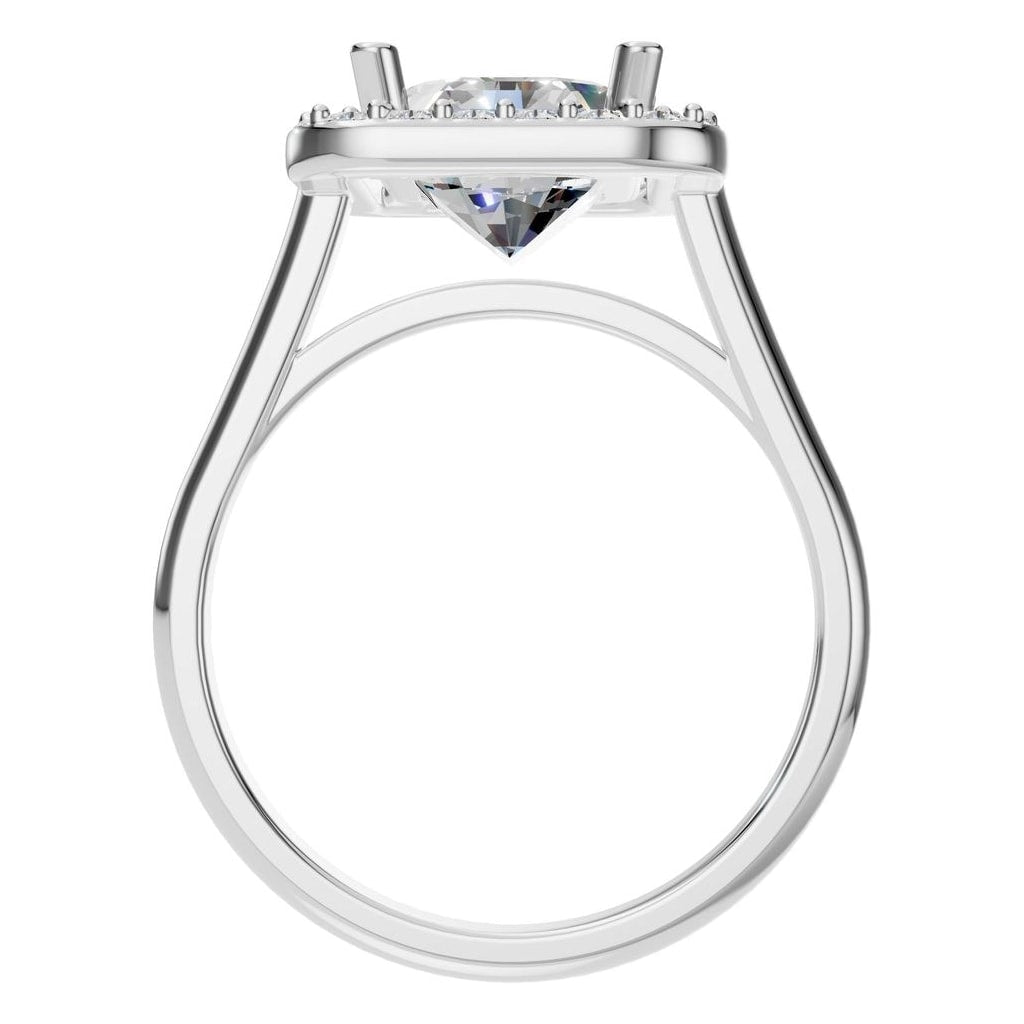 RI-8485 White Gold Ring SET - Top View