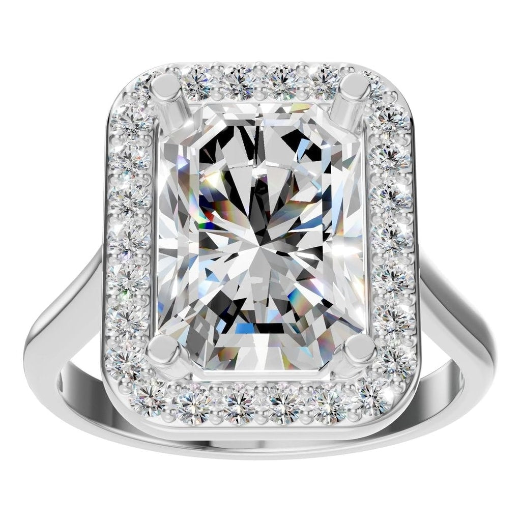 RI-8485 White Gold Ring SET - Front View