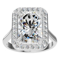 RI-8485 White Gold Ring SET - Front View
