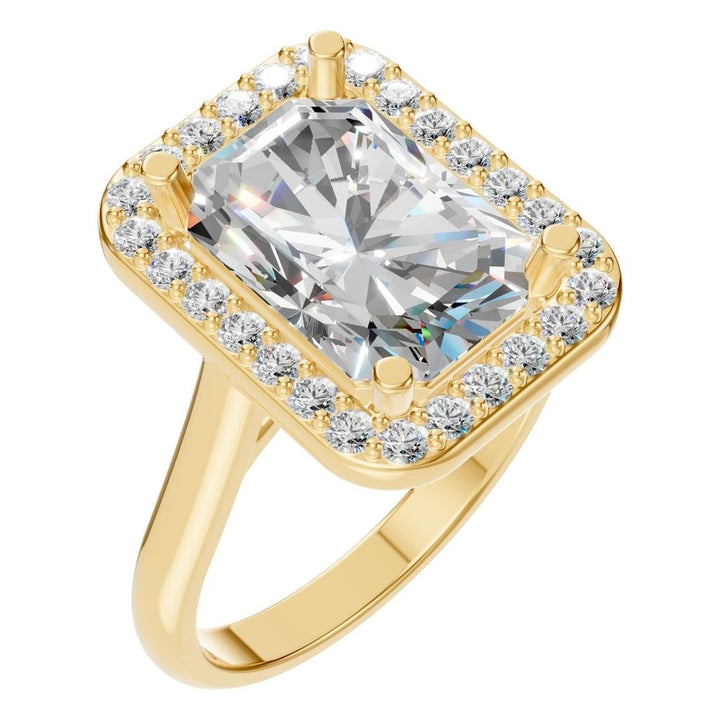 Halo Ring Mounting - Emerald 10x7mm