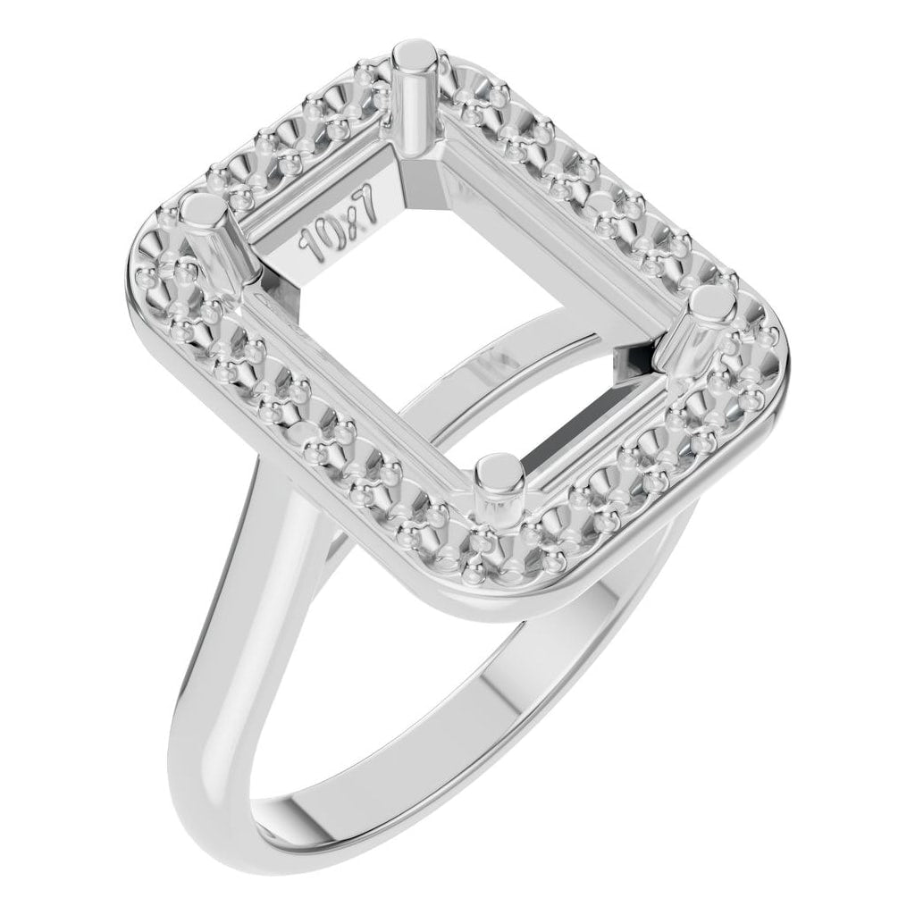 RI-8485 White Gold Ring UNSET - Main View