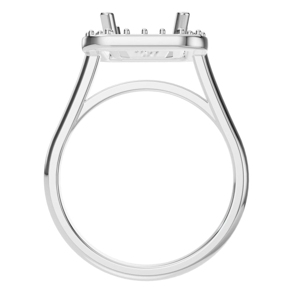 RI-8485 White Gold Ring UNSET - Top View