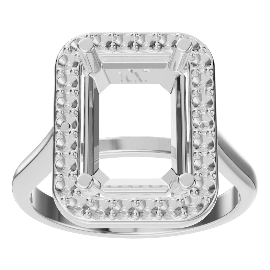 RI-8485 White Gold Ring UNSET - Front View