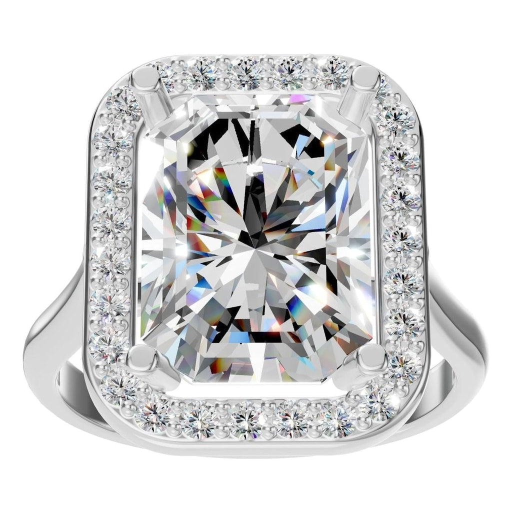 RI-8485 White Gold Ring SET - Front View