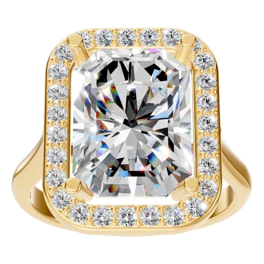 RI-8485 Yellow Gold Ring SET - Front View