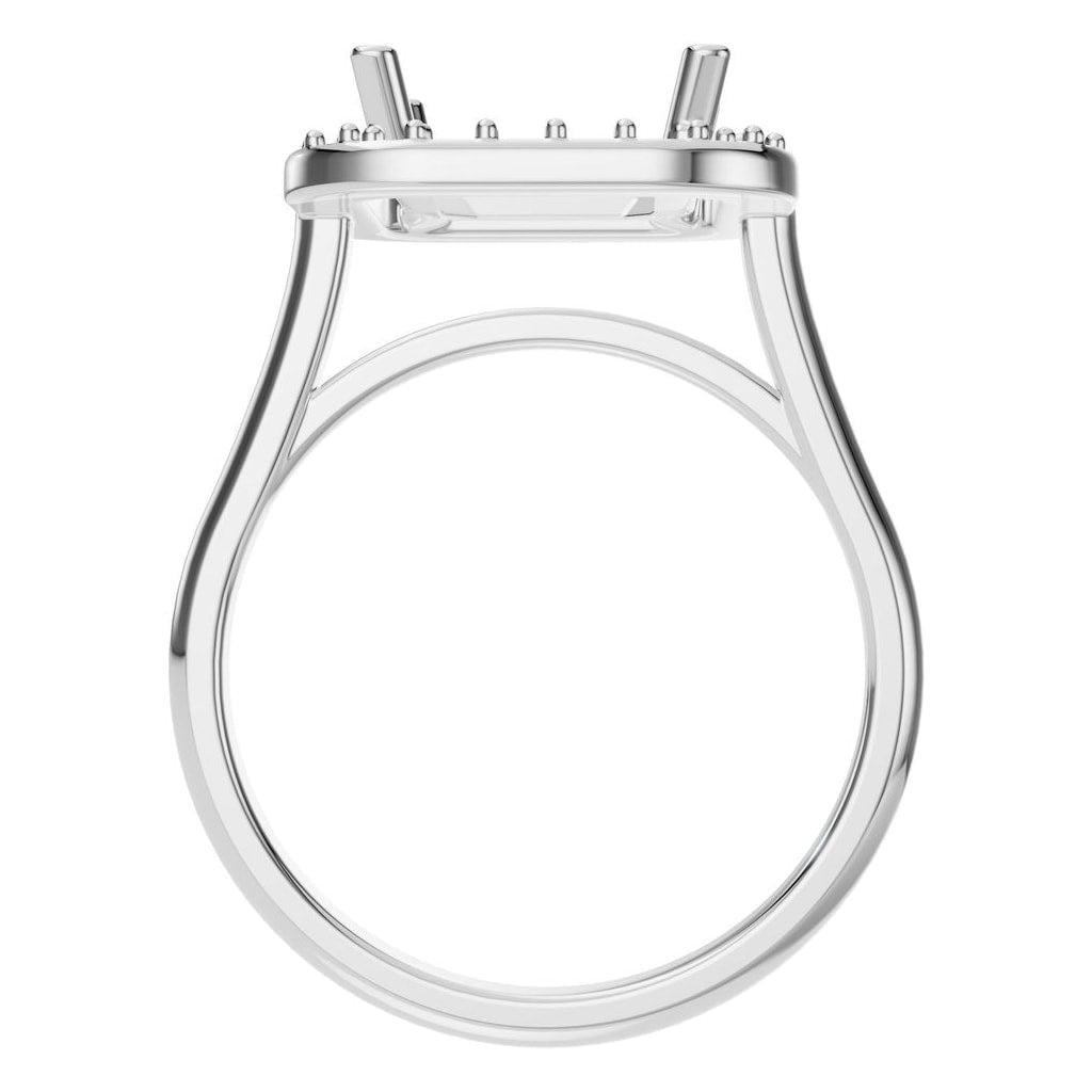 RI-8485 White Gold Ring UNSET - Top View