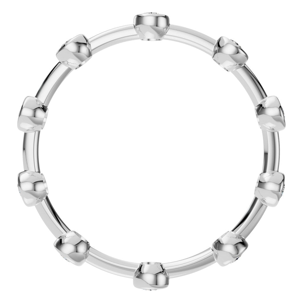 RI-8497 White Gold Ring SET - Top View