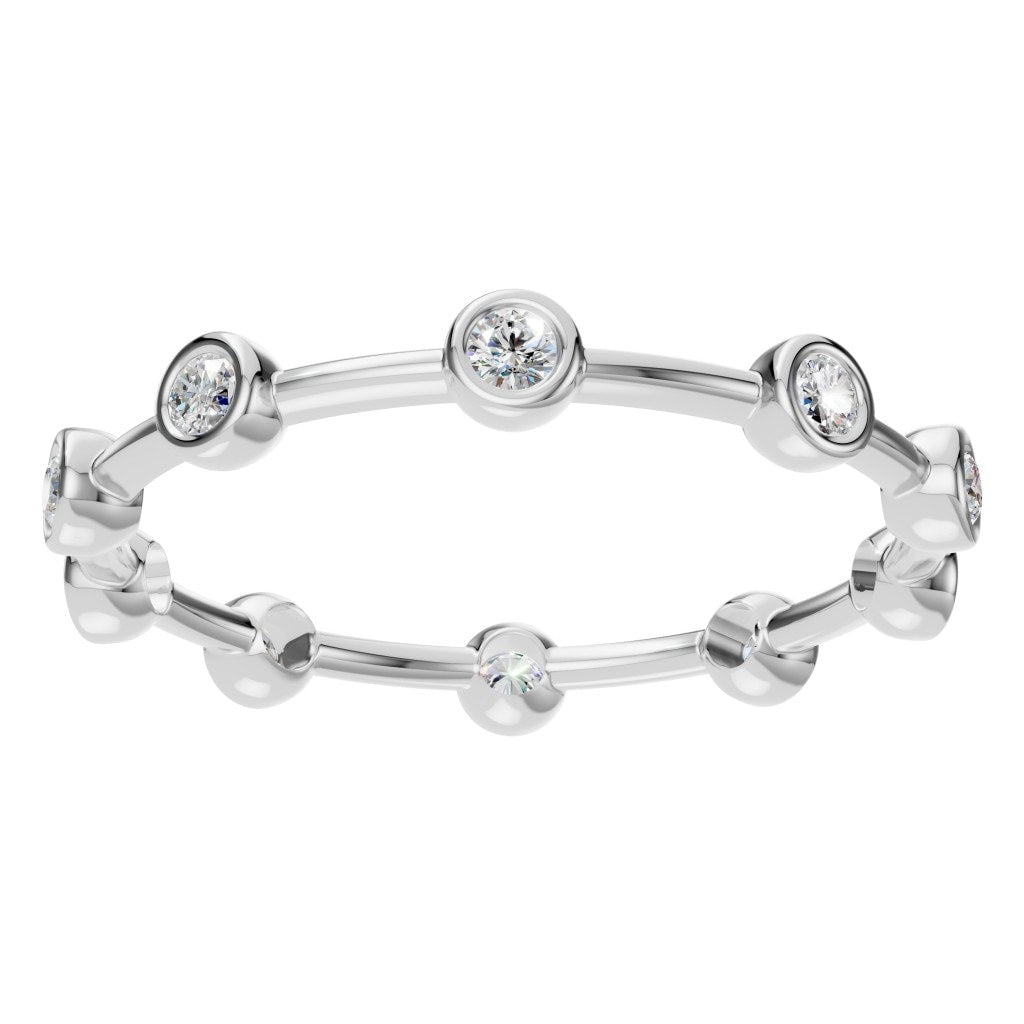 RI-8497 White Gold Ring SET - Front View