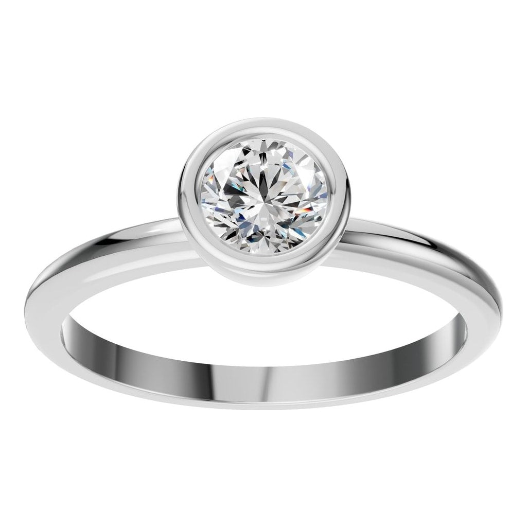 RI-8587 White Gold Ring SET - Front View