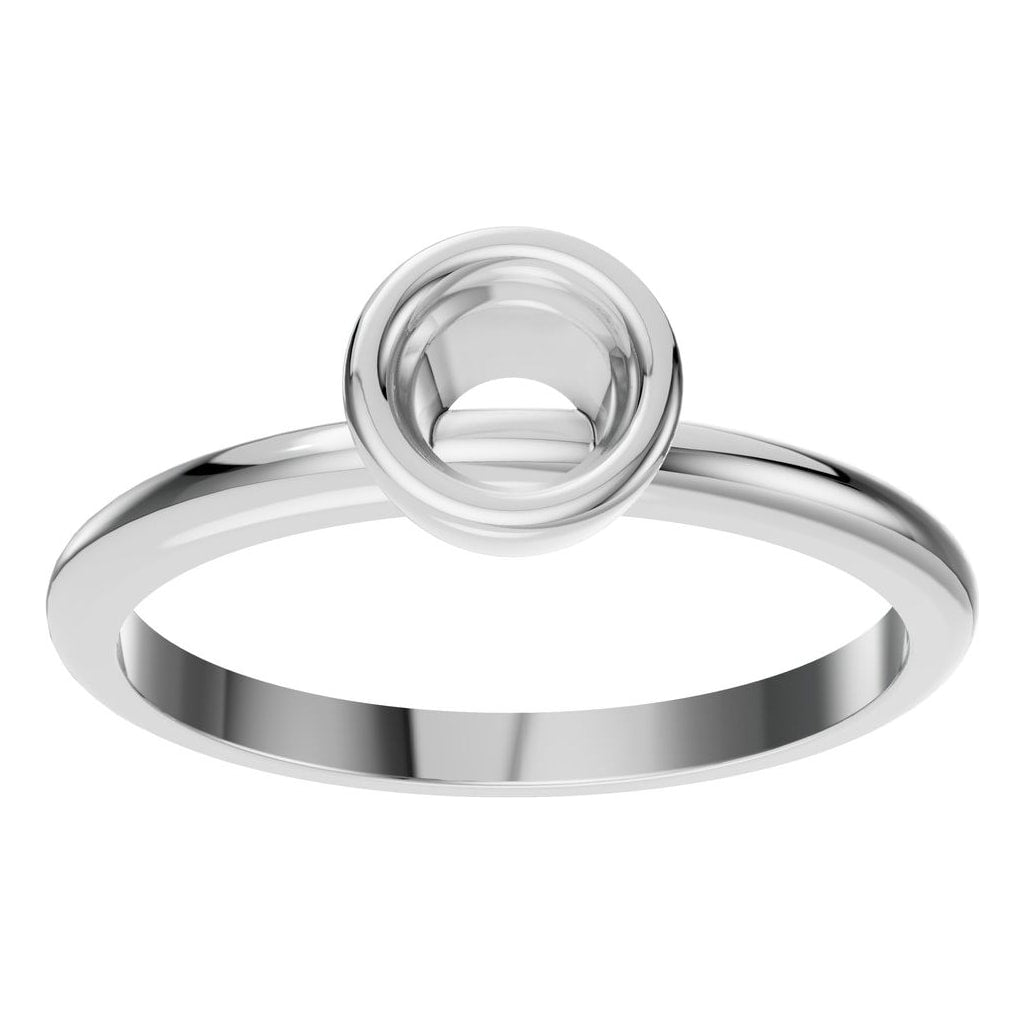RI-8587 White Gold Ring UNSET - Front View
