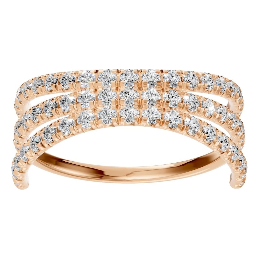 RI-8589 Rose Gold Ring SET - Front View