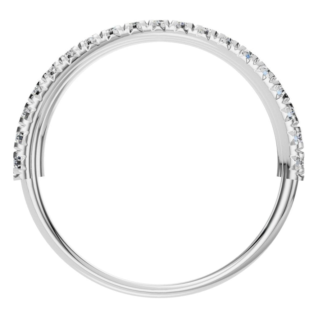 RI-8589 White Gold Ring SET - Top View