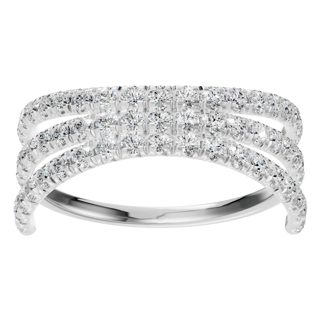 RI-8589 White Gold Ring SET - Front View