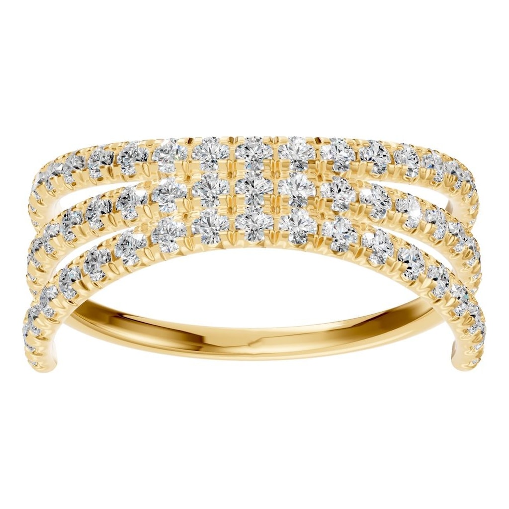 RI-8589 Yellow Gold Ring SET - Front View