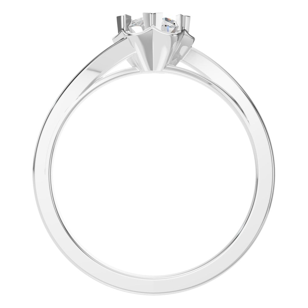 RI-8859 White Gold Ring SET - Top View
