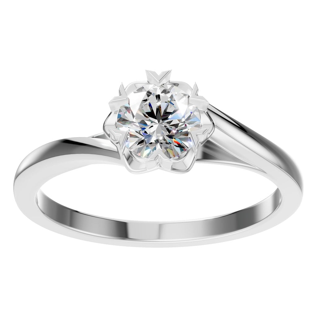 RI-8859 White Gold Ring SET - Front View