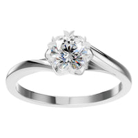 RI-8859 White Gold Ring SET - Front View