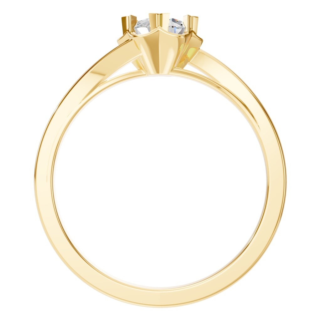 RI-8859 Yellow Gold Ring SET - Top View