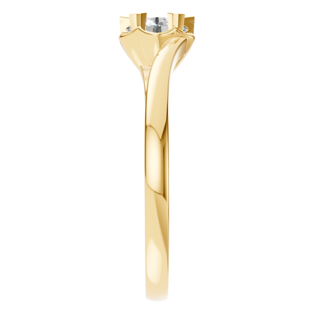 RI-8859 Yellow Gold Ring SET - Side View