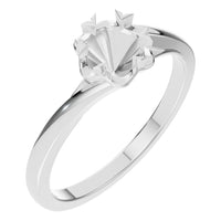 RI-8859 White Gold Ring UNSET - Main View