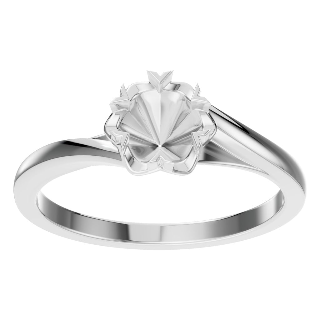 RI-8859 White Gold Ring UNSET - Front View