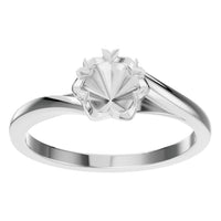 RI-8859 White Gold Ring UNSET - Front View